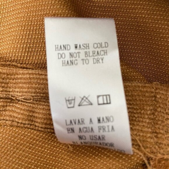 Doe & Rae Corduroy Skirt Sz M Side Button Closure Ruffle Hemline Caramel Brown - Picture 10 of 10